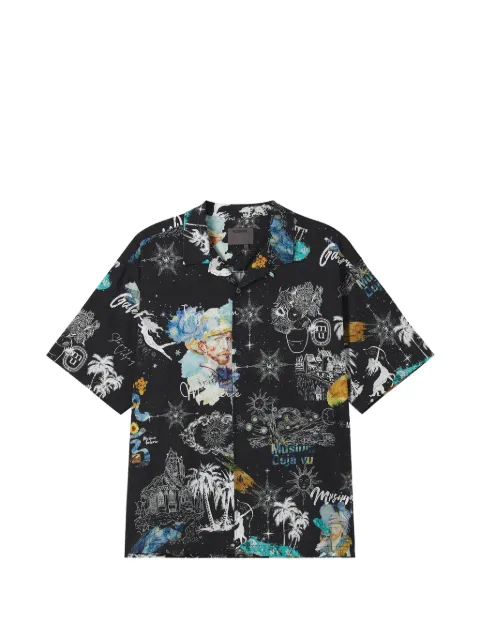 Musium Div. graphic print shirt Black MMUSRM01114X
