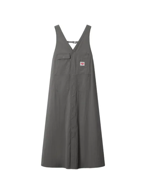FINGERCROXX pocket V-neck midi dress Grey 00CSHL702302L