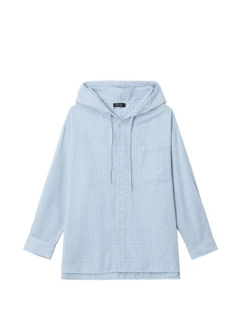 tout a coup hooded long-sleeve shirt Blue MMUTEM01151X