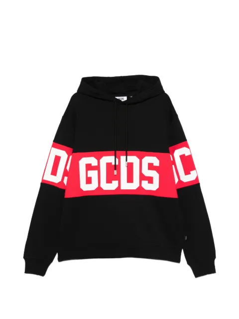 GCDS logo-stripe hoodie Black Z0MLQE138F004