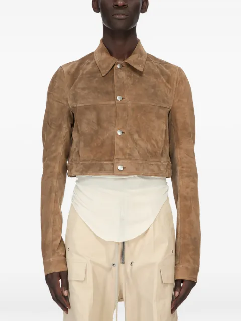 Rick Owens cropped worker jacket Brown RR01F2703LCSU