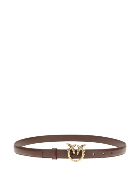 PINKO Love Birds thin leather belt 2cm Brown 100143A0F1