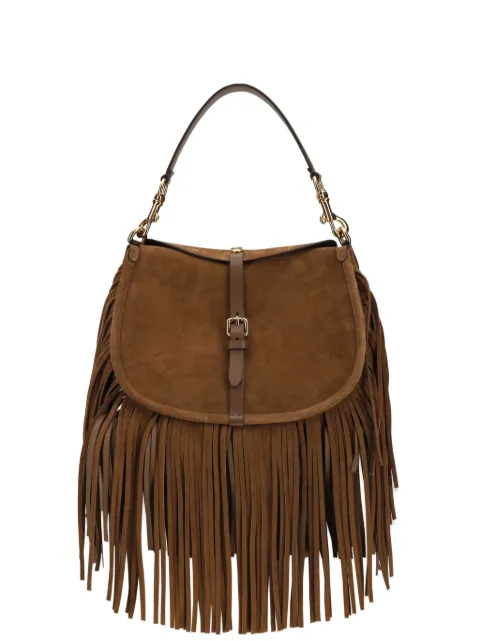ETRO medium suede Pony bag with fringes Brown WP1C0019AP469