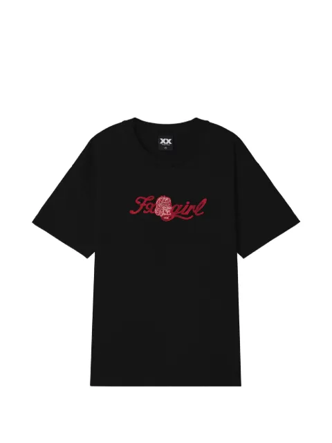 FINGERCROXX embroidered T-shirt Black 6S122AS
