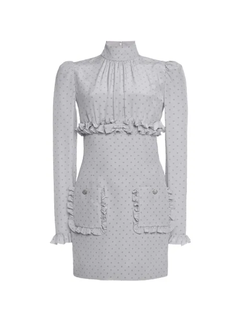 Alessandra Rich ruffled-detail mini dress Grey FABX4302F46861810