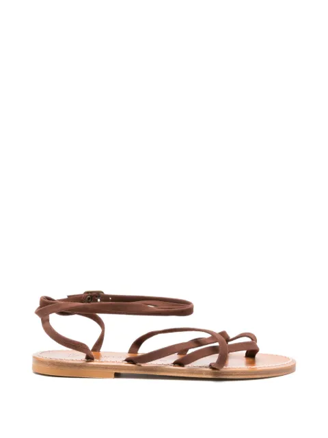 K. Jacques strappy tie flat sandals Brown ZENOBIEFMIELBG