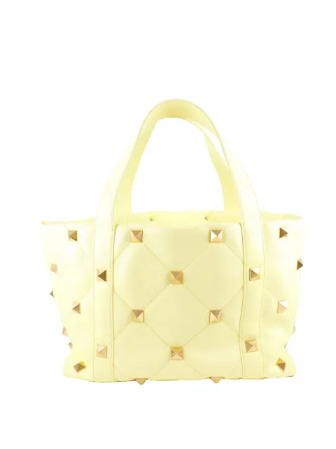 Valentino Garavani Pre-Owned 2021 Calfskin Roman Stud tote bag Yellow J9X5T3ZIFJ5SI32P