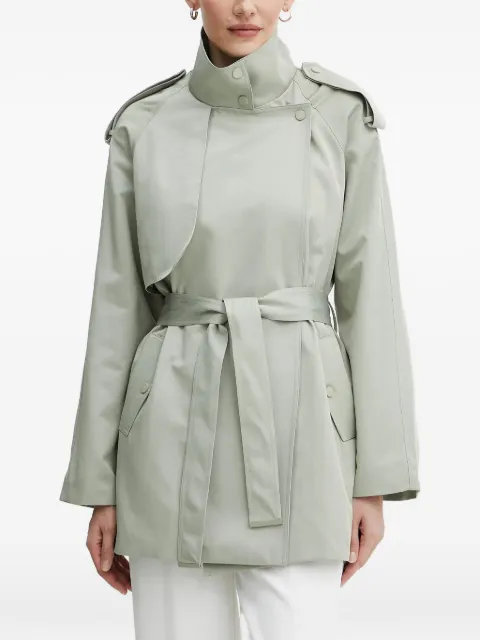 Morgan belted high-neck coat Green GLINE