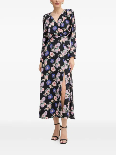Morgan floral V-neck midi dress Black ROBIE