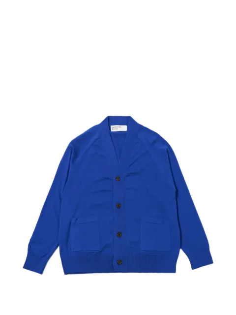 Universal Works patch-pocket cardigan Blue 34471
