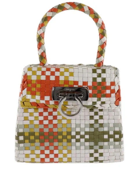 Ferragamo Pre-Owned 2010-2026 Woven Leather Gancini Top Handle Bag handbag Multicolour M1BSY0A6M3R1S18Z