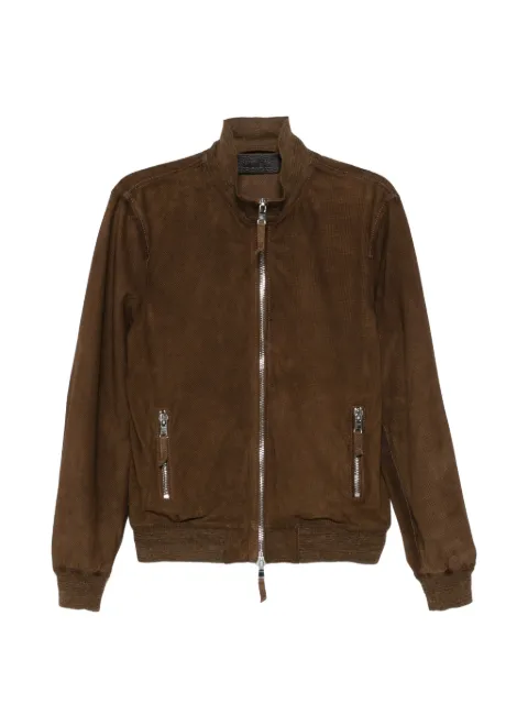 THE JACK LEATHERS zip-up suede jacket Brown QUENTINPERFOSFUMATOSUEDE85