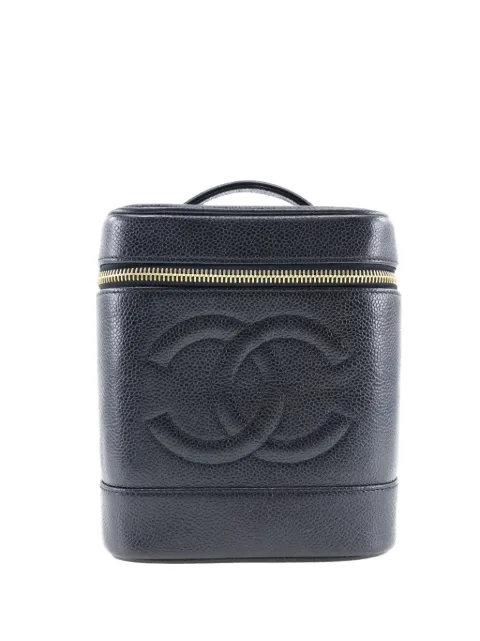 CHANEL Pre-Owned 1996-1997 CC Caviar Case vanity bag Black 614OZERXZ0IWJ6EN
