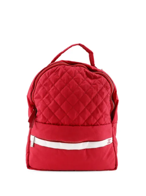 CHANEL Pre-Owned 2014-2015 Quilted Nylon Coco Mark backpack Red 237SHLUTS1X1RJZA