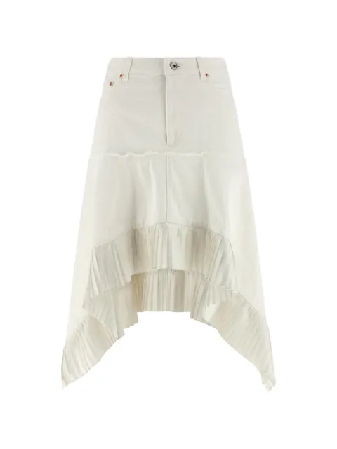 sacai a-line pleated denim skirt White 2608315