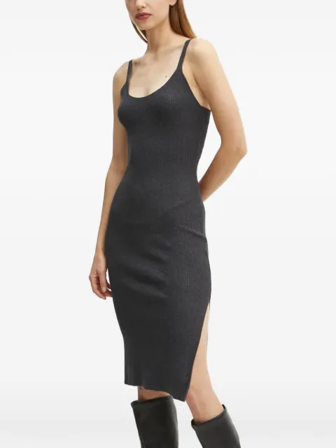 Morgan rib split midi dress Grey RMONA