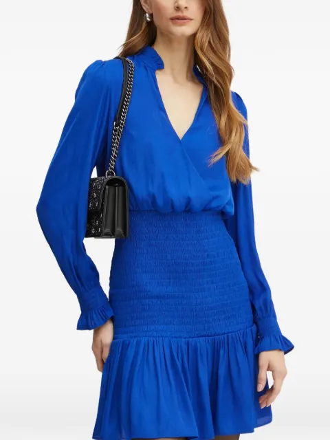 Morgan ruffled smocked dress Blue RCLAP