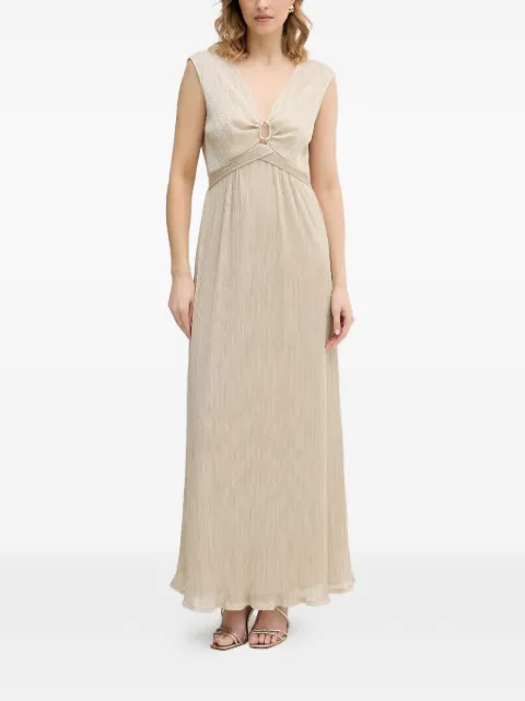 Morgan ring detail V-neck maxi dress Neutrals RCANNES