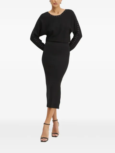 Morgan studded ribbed dress Black RMLIDO