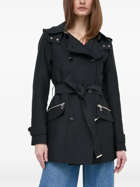 Morgan hooded belted coat Black GLADIA