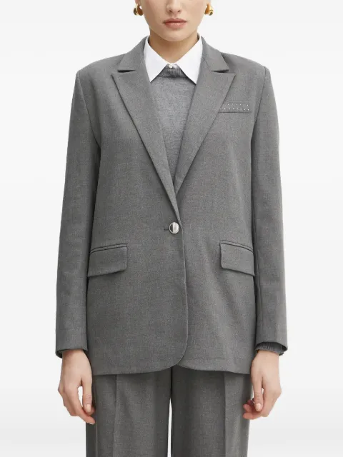 Morgan embellishment single-breasted blazer Grey VANIS