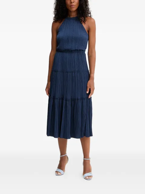 Morgan pleated tiered midi dress Blue 252ROMINA