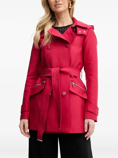 Morgan hooded belted coat Red GLADIA