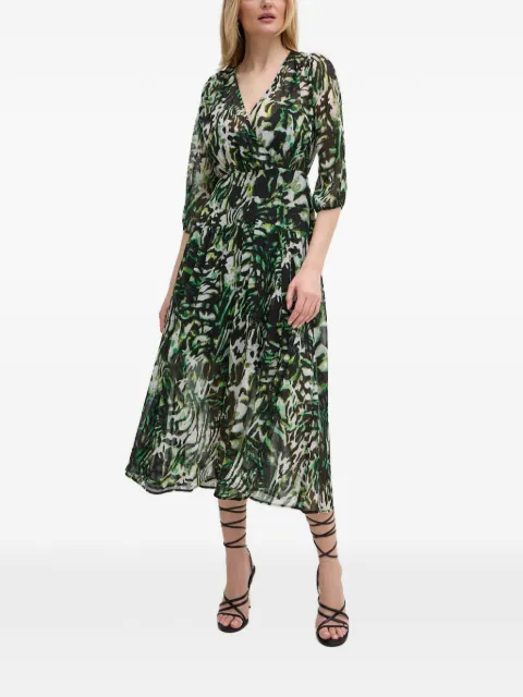 Morgan V-neck gathered midi dress Black RIMPA