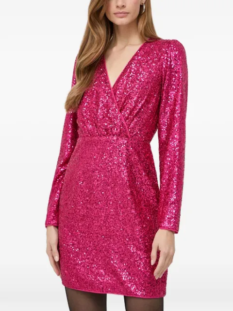 Morgan sequined V-neck mini dress Pink ROZAS