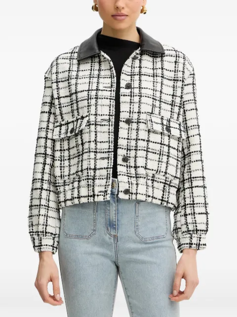 Morgan checked-pattern buttoned jacket White VNOLIA