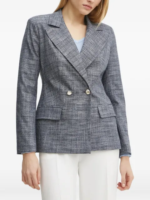 Morgan double-breasted check blazer Blue VAXE