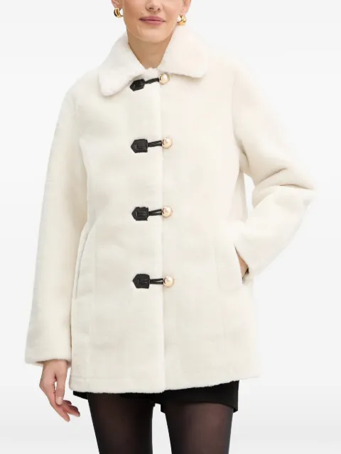 Morgan button-fastening faux-fur coat Neutrals GSIXTY