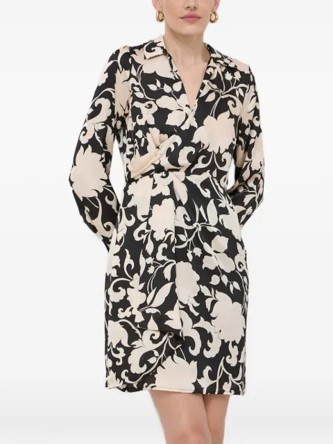 Morgan floral V-neck mini dress Black ROZOL
