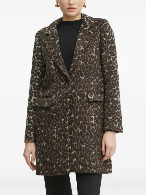 Morgan leopard-print coat Black GELEO