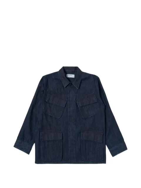Universal Works flap-pocket overshirt Blue 34116