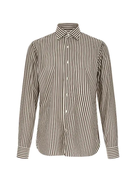 BORRIELLO NAPOLI striped buttoned shirt Brown 220362