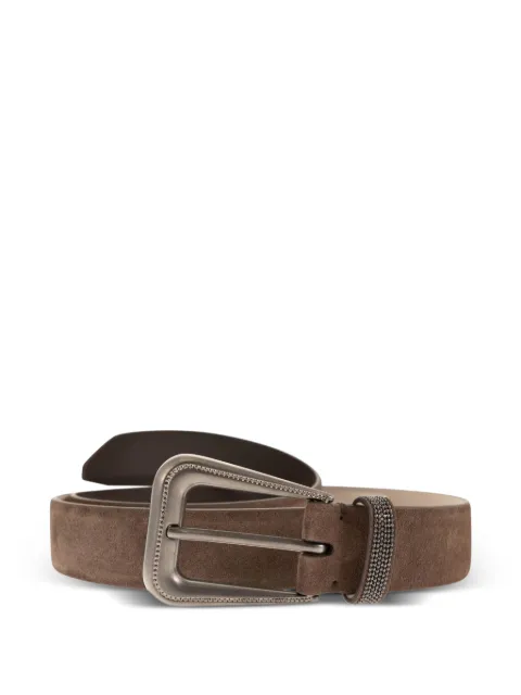 Brunello Cucinelli embellished buckle suede belt Brown M0DELC34CC1129