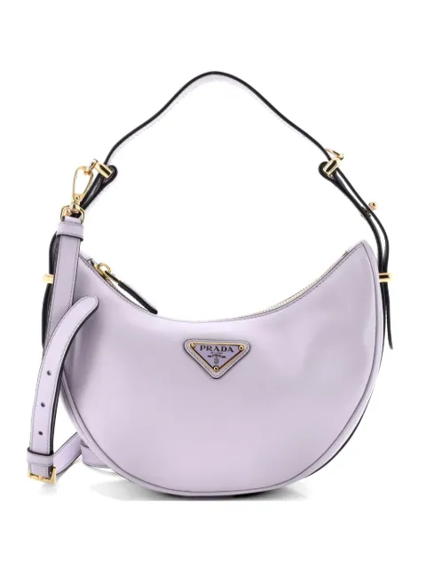 Prada Pre-Owned Arque Half Moon Leather Small hobo bag Purple SQ35VY43II5ID41S