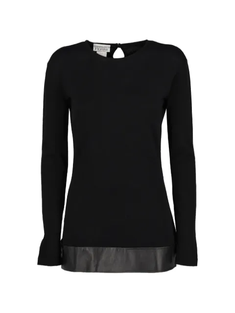 Gianfranco Ferré Pre-Owned leather panelled top Black W251182