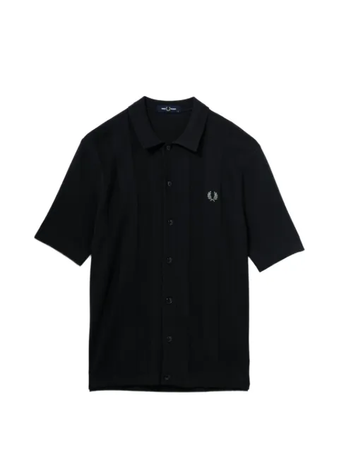 Fred Perry logo-embroidered short sleeve shirt Blue FPXKNK2324XMQNYX00M