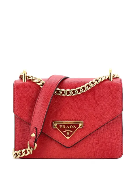 Prada Pre-Owned Envelope Flap Chain Shoulder bag Saffiano Leather Small crossbody bag Red V55BT2OIYMT2L23D