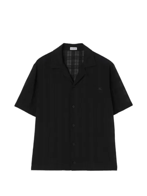 Burberry relaxed fit Check cotton voile shirt Black 8120811