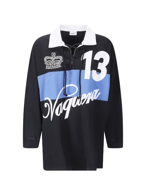 Vaquera long-sleeves polo top Black VAQ11T003