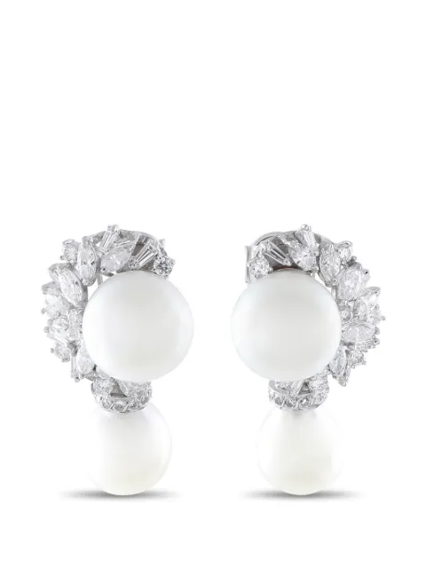 LB Exclusive diamond pearl earrings Silver MF12020226