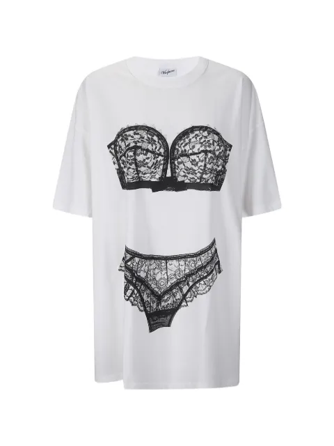 Vaquera trompe l'oeil-print T-shirt White VAQ11T018