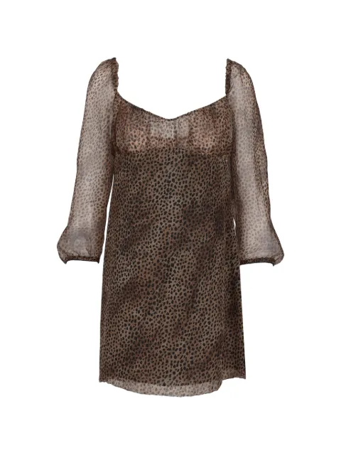 Saint Laurent leopard-print mini dress Brown 859949Y7J38