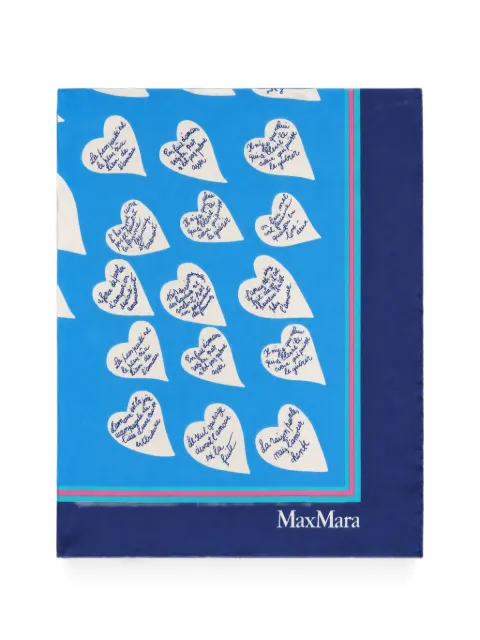 Max Mara printed silk scarf Blue 4541146106600