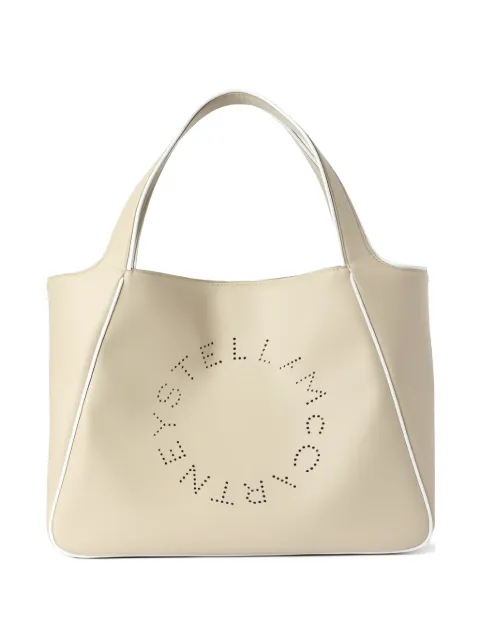 Stella McCartney Logo contrast-piping tote bag Neutrals 7B0183WP0687