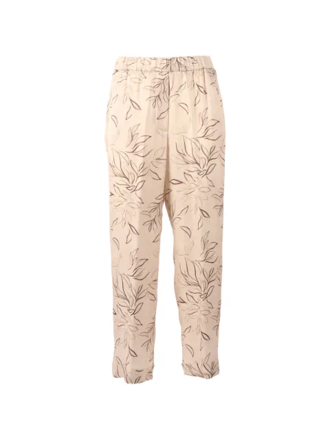 Peserico floral-print trousers Neutrals A0403604742