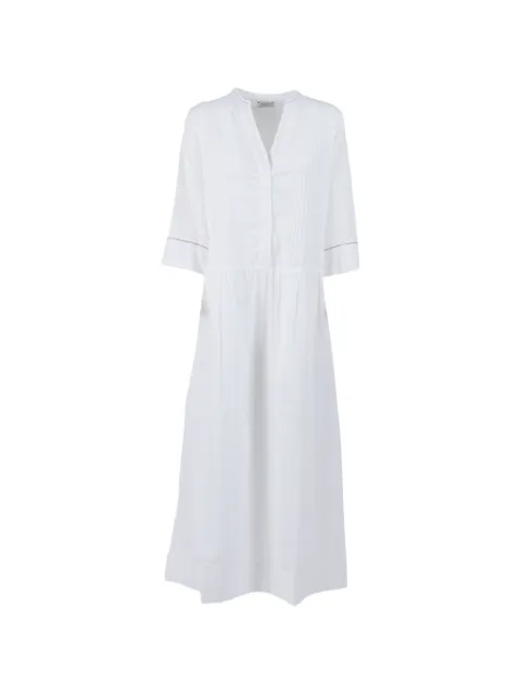 Peserico pintuck V-neck dress White S02234L100481
